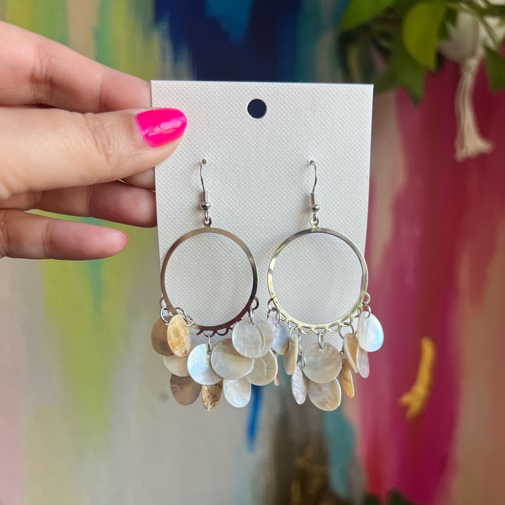 Boho Abalone Dangle Earrings | N